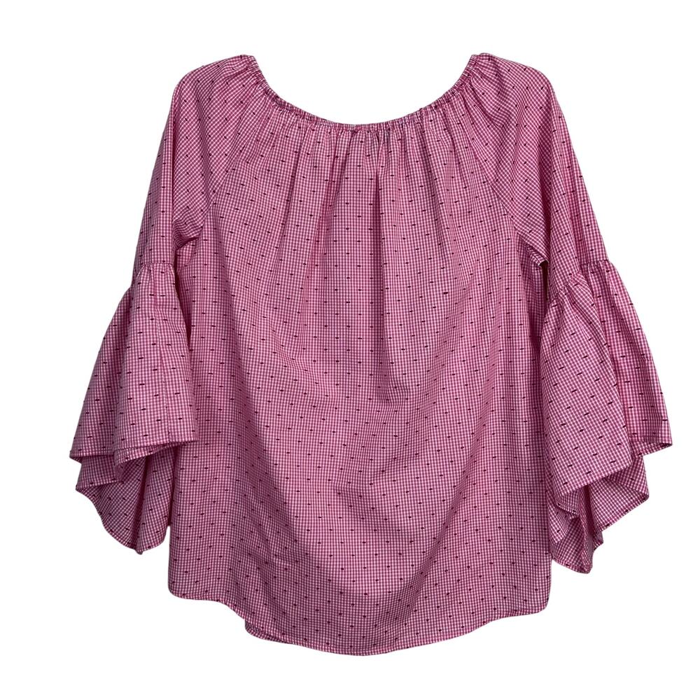 Melissa Paige Gingham Bell Sleeve Top - Picture 4 of 8